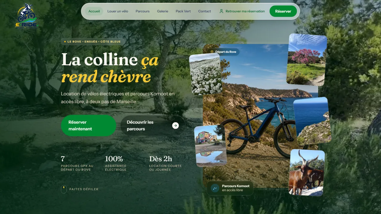 E-RIDE sur ordinateur